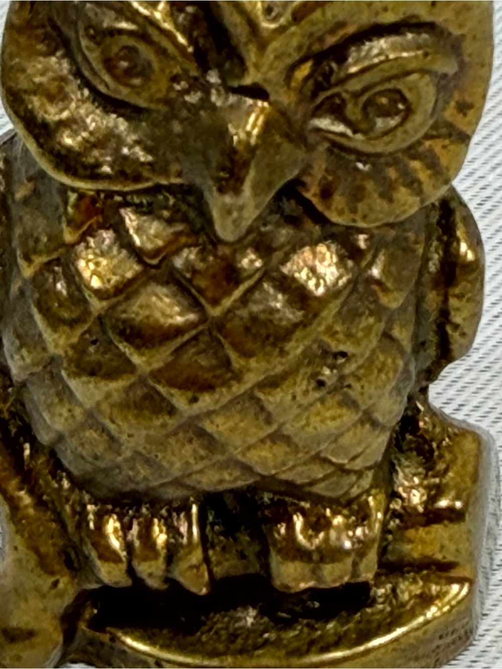 Vintage Brass Owl Mini Figurine Trinkets 2” X 1” - Picture 8 of 11